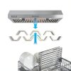 Empava Ductless Under Cabinet Range Hood 30 Inch, Convertible Ducted (Rear/Top Vent), 300 CFM, Push Button Plug in, Stainless Steel-2