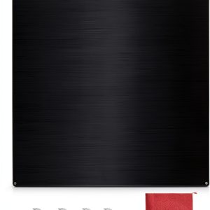 Stainless Steel Backsplash Range Hood Stove Backsplash Back Stainless Steel Sheet for Kitchen Wall Splatter Metal Wall Panels with Screws and Hanging Towel(Black,24×30 Inch)-0