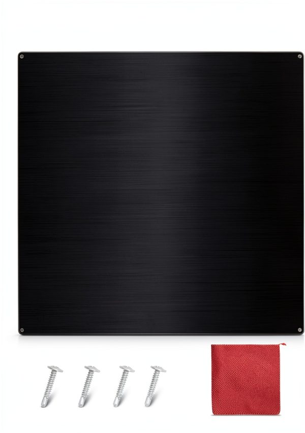 Stainless Steel Backsplash Range Hood Stove Backsplash Back Stainless Steel Sheet for Kitchen Wall Splatter Metal Wall Panels with Screws and Hanging Towel(Black,24×30 Inch)-0
