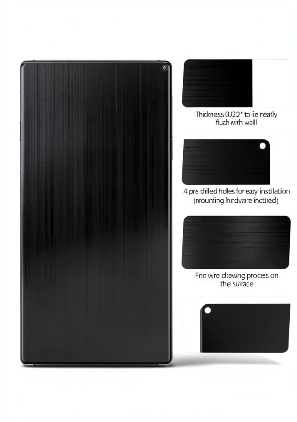 Stainless Steel Backsplash Range Hood Stove Backsplash Back Stainless Steel Sheet for Kitchen Wall Splatter Metal Wall Panels with Screws and Hanging Towel(Black,24×30 Inch)-2