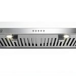 Empava Ductless Under Cabinet Range Hood 30 Inch, Convertible Ducted (Rear/Top Vent), 300 CFM, Push Button Plug in, Stainless Steel-0