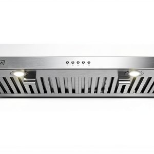 Empava Ductless Under Cabinet Range Hood 30 Inch, Convertible Ducted (Rear/Top Vent), 300 CFM, Push Button Plug in, Stainless Steel-0