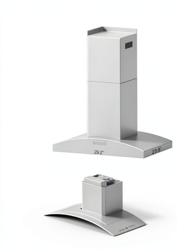 30 in. COSMO Lumin Island Range Hood 380 CFM Stainless Steel LED-4