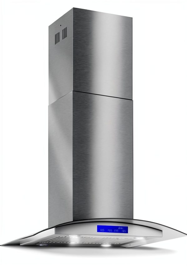 30 in. COSMO Lumin Island Range Hood 380 CFM Stainless Steel LED-12