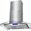 30 in. COSMO Lumin Island Range Hood 380 CFM Stainless Steel LED-9