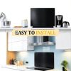 Stainless Steel Backsplash Range Hood Stove Backsplash Back Stainless Steel Sheet for Kitchen Wall Splatter Metal Wall Panels with Screws and Hanging Towel(Black,24×30 Inch)-6