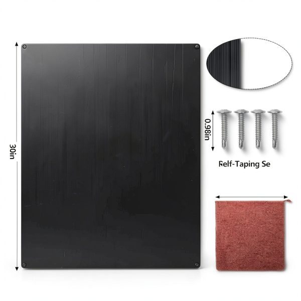 Stainless Steel Backsplash Range Hood Stove Backsplash Back Stainless Steel Sheet for Kitchen Wall Splatter Metal Wall Panels with Screws and Hanging Towel(Black,24×30 Inch)-1