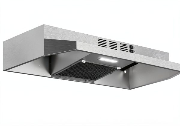 Range Hood 30 inch Under Cabinet, Stainless Steel Kitchen Vent Hood 280CFM, Built-in Kitchen Stove Hood w/Rocker Button Control, Ducted/Ductless Convertible Duct, 2 Speeds Fan, Bright LED Light-0
