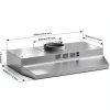 Range Hood 30 inch Under Cabinet, Stainless Steel Kitchen Vent Hood 280CFM, Built-in Kitchen Stove Hood w/Rocker Button Control, Ducted/Ductless Convertible Duct, 2 Speeds Fan, Bright LED Light-5