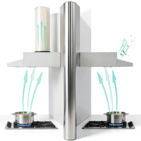 Range Hood 30 inch Under Cabinet, Stainless Steel Kitchen Vent Hood 280CFM, Built-in Kitchen Stove Hood w/Rocker Button Control, Ducted/Ductless Convertible Duct, 2 Speeds Fan, Bright LED Light-4
